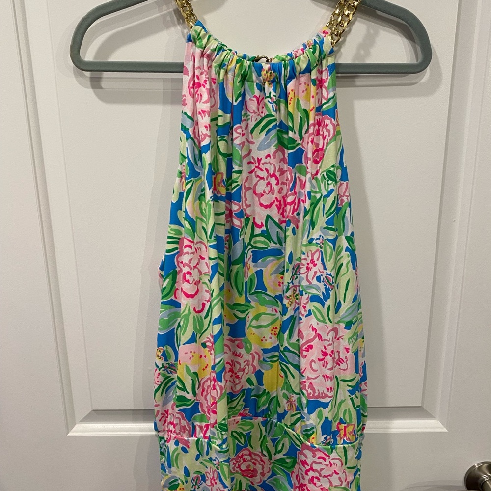 Lilly Pulitzer Floral Tank Top - Blue and Pink